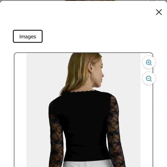 Madden NYC beautiful, versatile & stretchy Black Lace 3/4 Women's Top in XS NWT! - Picture 2 of 4